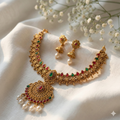 Traditional Imitation Golden Necklace Set | Gold Plated Artificial Jewellery for Wedding
