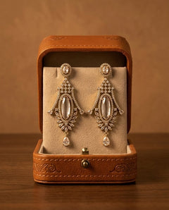 Gold-Plated Marquise Crystal Drop Earrings