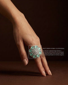 Silver-Plated Floral CZ Ring
