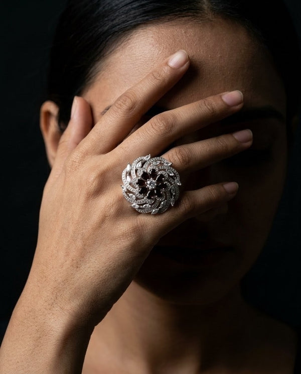 Pear-Shaped Moissanite Cubic Zirconia American Diamond Ring