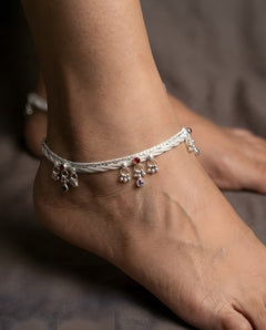 Silver-Plated Multicolor Braided Anklets