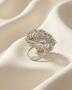 Pear-Shaped Moissanite Zirconia American Diamond Ring
