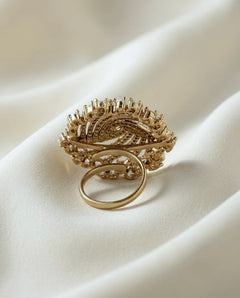Pear-Shaped Moissanite Zirconia American Diamond Ring