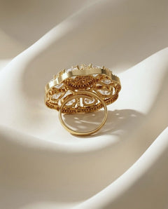 Gold-Plated American Diamond Statement Ring