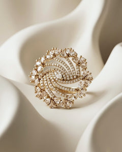 Pear-Shaped Moissanite Zirconia American Diamond Ring