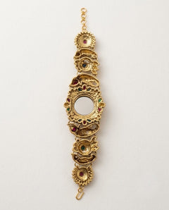 Antique Gold Rajwadi Kundan Watch Bracelet