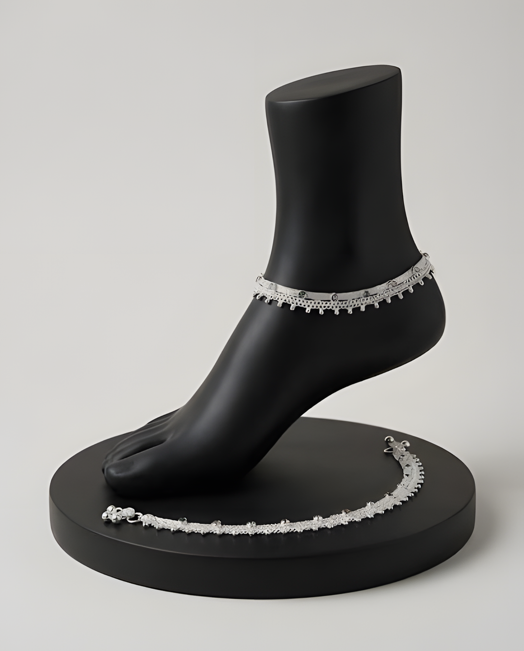 Silver-Plated Multicolor Ghungroo Anklets