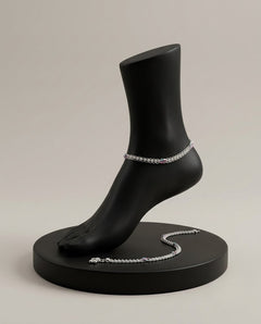 Silver-Plated Meenakari Ghungroo Anklets