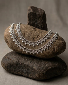 Ruby Red Filigree Anklets