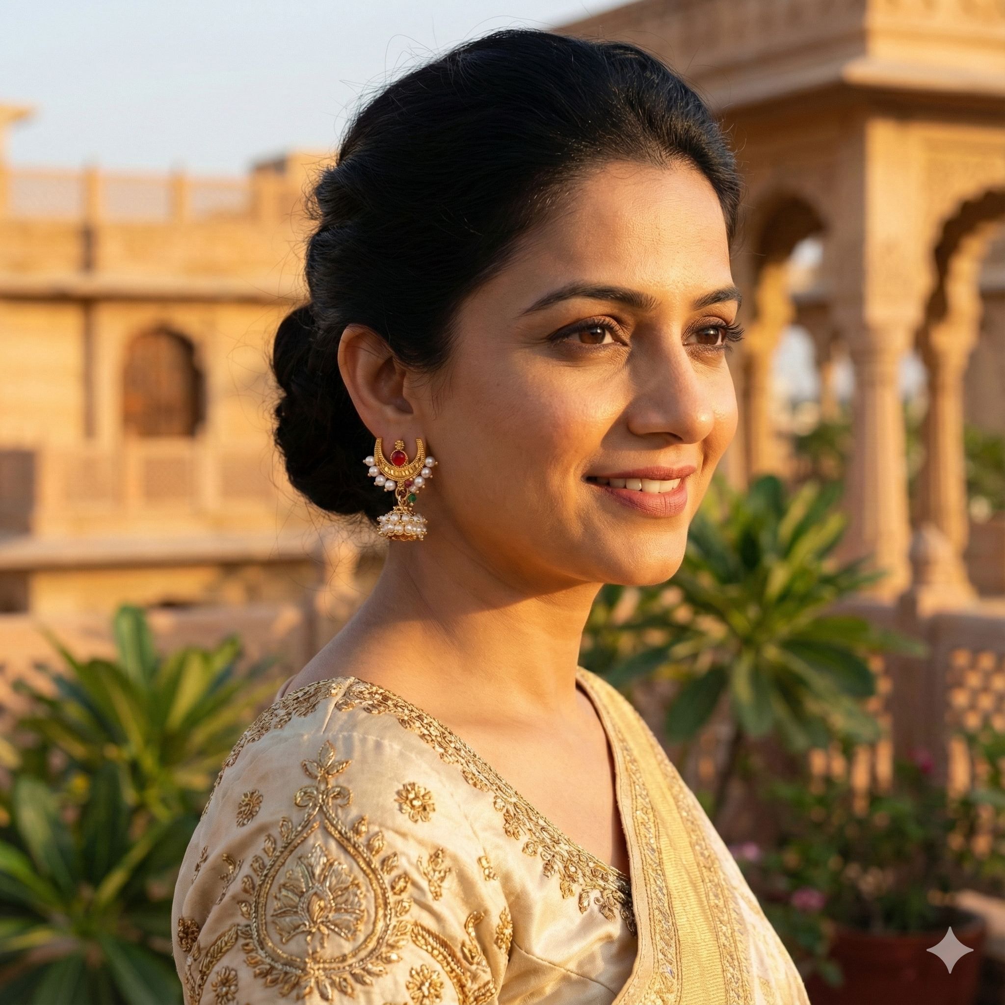 Traditional Gold Plated Pearl Jhumka Earrings | Metal Alloy Based Ethnic Jewellery