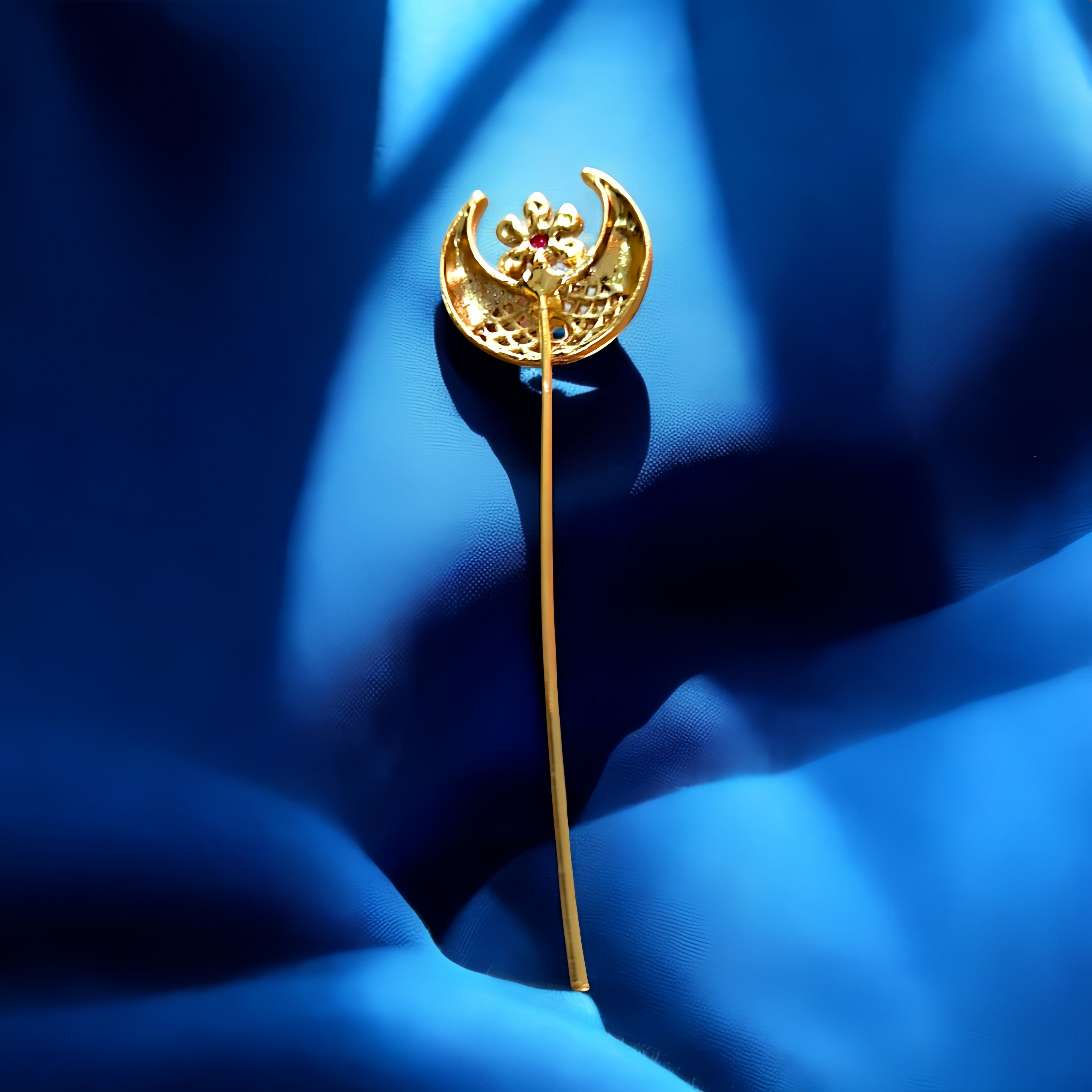Golden Khopa Hair Pin Set of 6 | Traditional Hair Accessories Combo